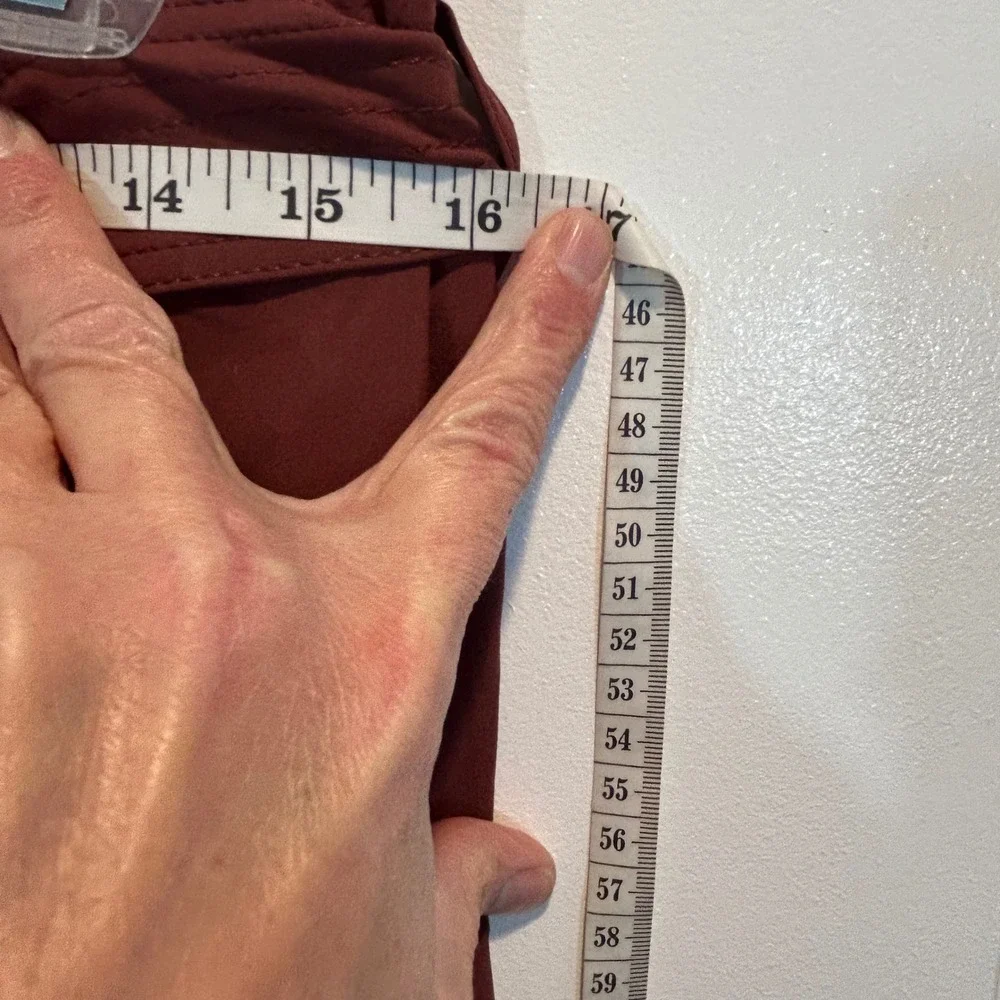 Athleta Skyline Pant II Rust Terracotta Paperbag‎ Waist Tie Belt Size 16